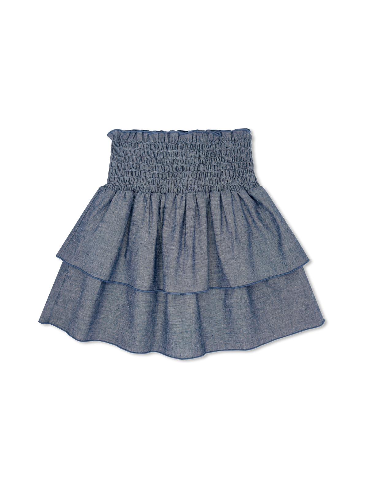 Tatum Tiered Skirt - Dover Denim