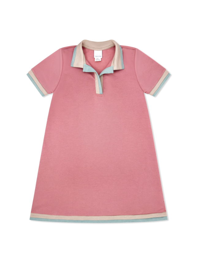 Palmer Polo Dress - Pembroke Pink, Powder Blue, Toffee Khaki Knit