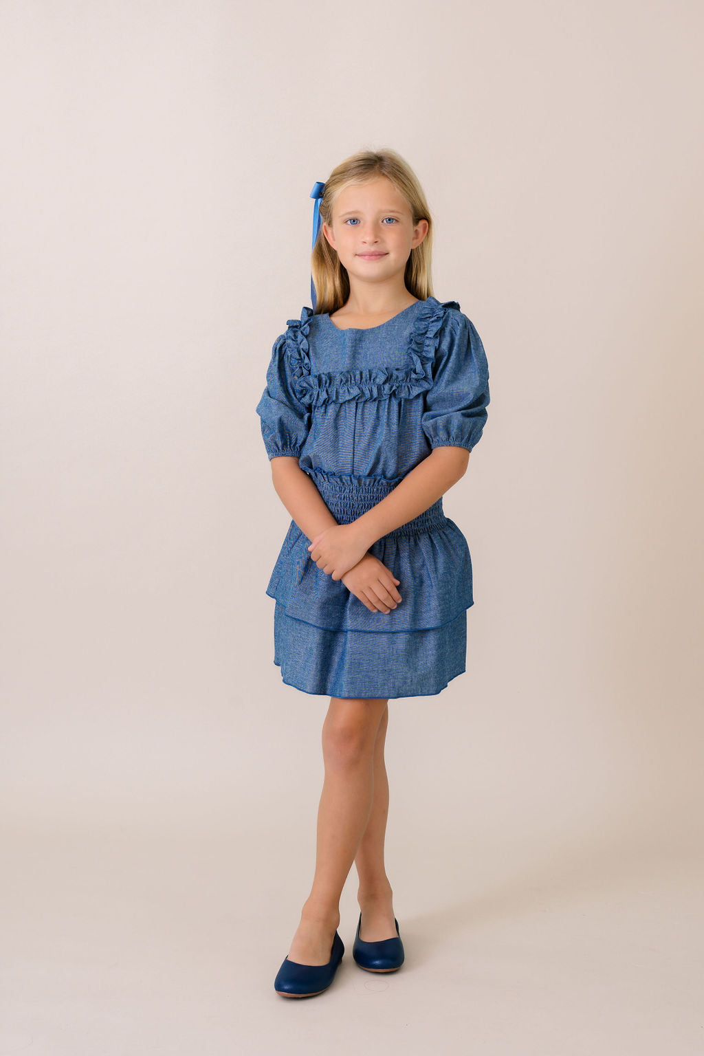 Tatum Tiered Skirt - Dover Denim