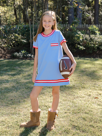 Landry Dress - Game Day Light Blue