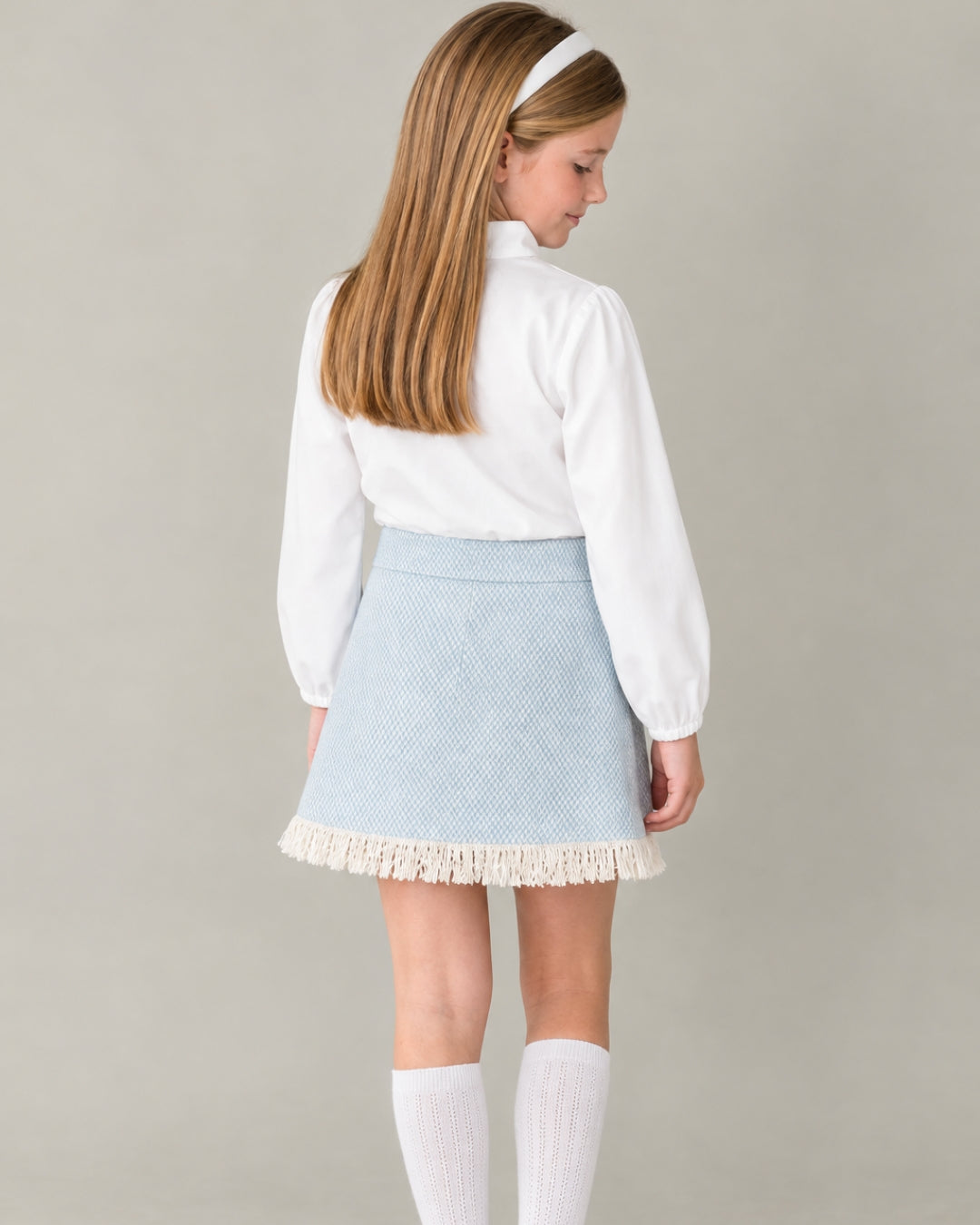 Kensington Fringe Skirt - River Tweed