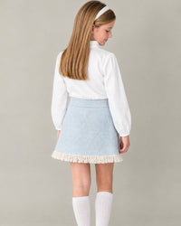 Kensington Fringe Skirt - River Tweed