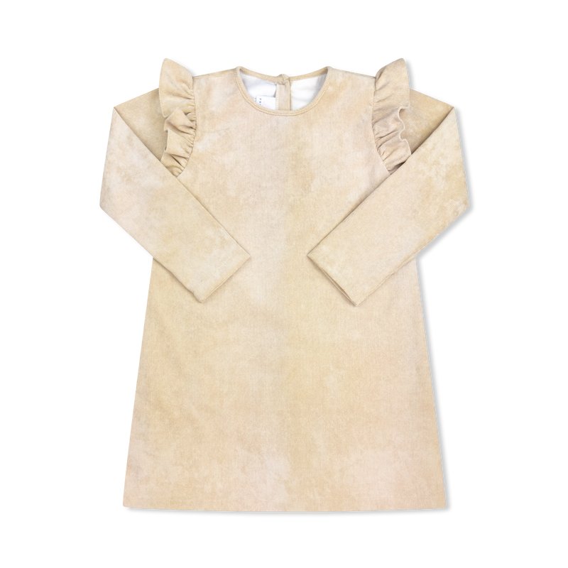 Evelyn Dress Long Sleeve - Alexandria Khaki Cord