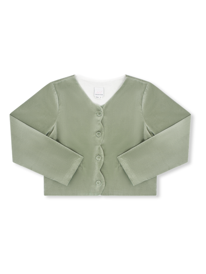 Jordyn Jacket - Leyland Green Velvet