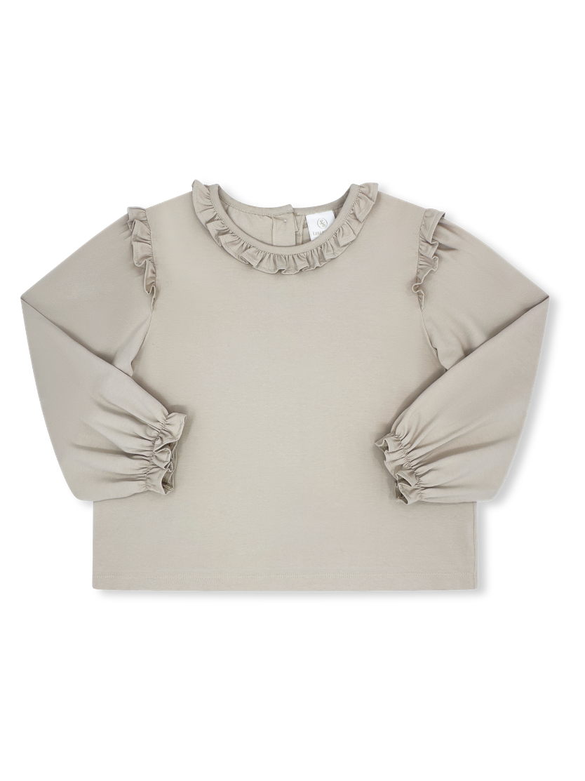 Evelyn Blouse Long Sleeve - Kenwood Khaki Knit