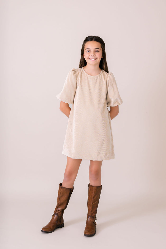 Hallie Dress - Alexandria Khaki Corduroy