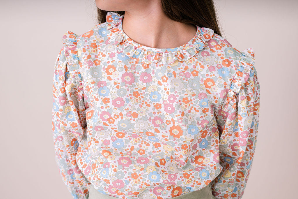 Evelyn Blouse Long Sleeve - Whimsy Blooms