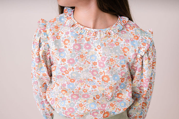 Evelyn Blouse Long Sleeve - Whimsy Blooms