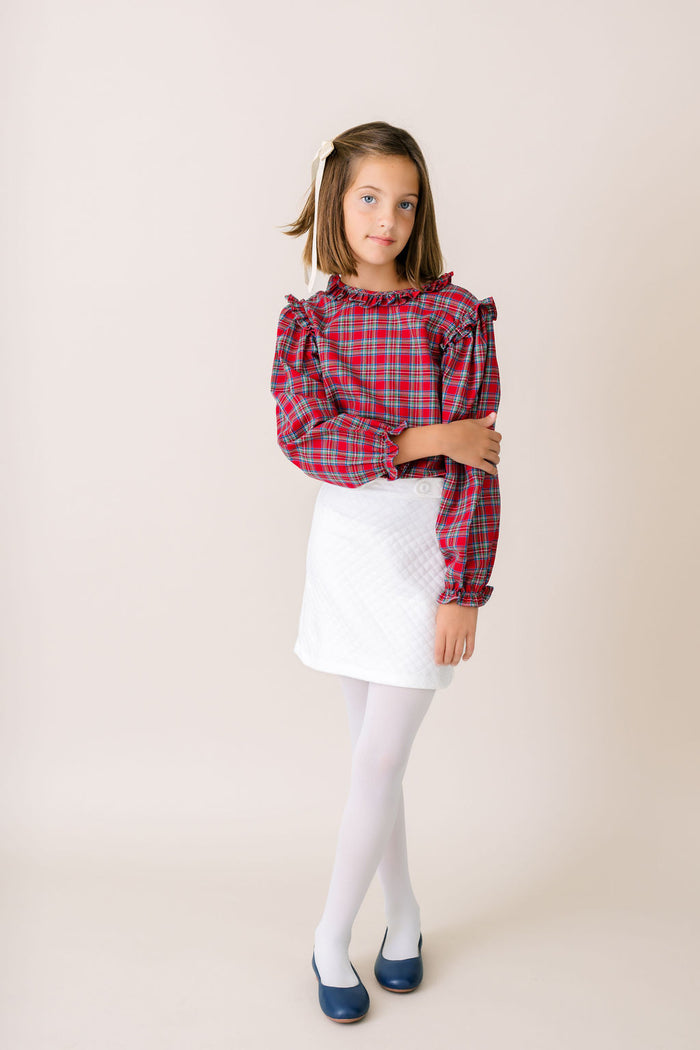 Evelyn Blouse Long Sleeve - Hawthorn Plaid