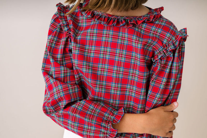 Evelyn Blouse Long Sleeve - Hawthorn Plaid