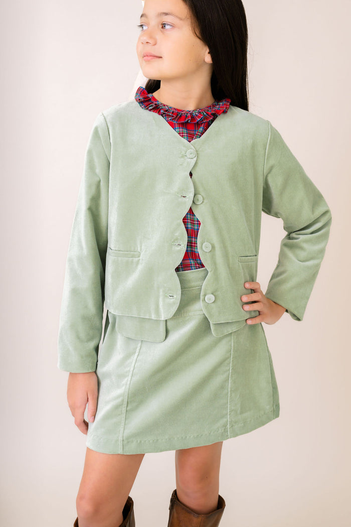 Jordyn Jacket - Leyland Green Velvet