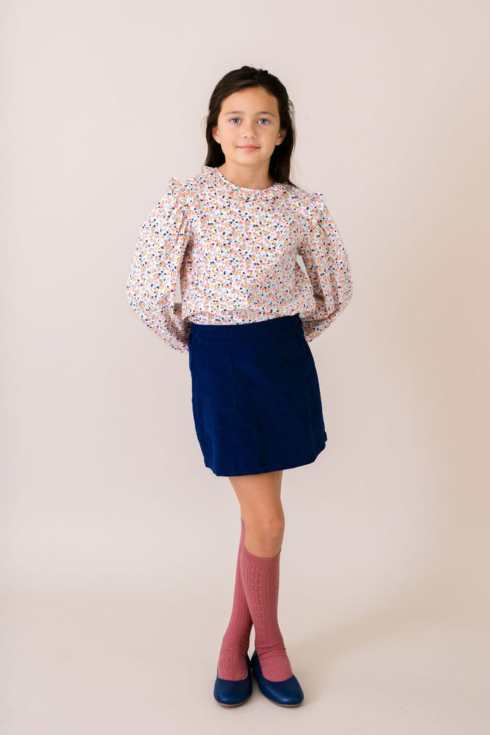 Kristen Skirt - Norwood Navy Corduroy