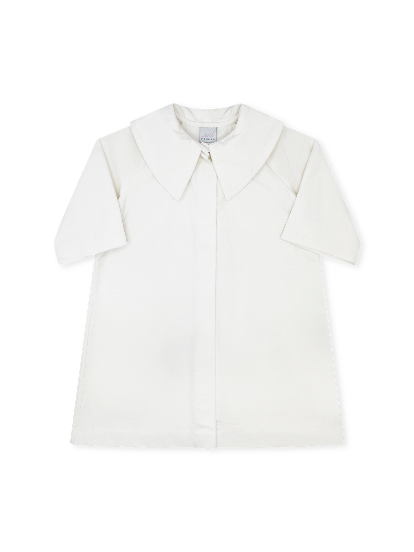 Audrey Car Coat - Winter White Velvet