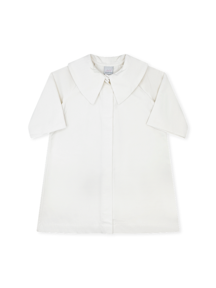 Audrey Car Coat - Winter White Velvet