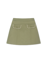 Claire Skirt - Garden Green, Cream