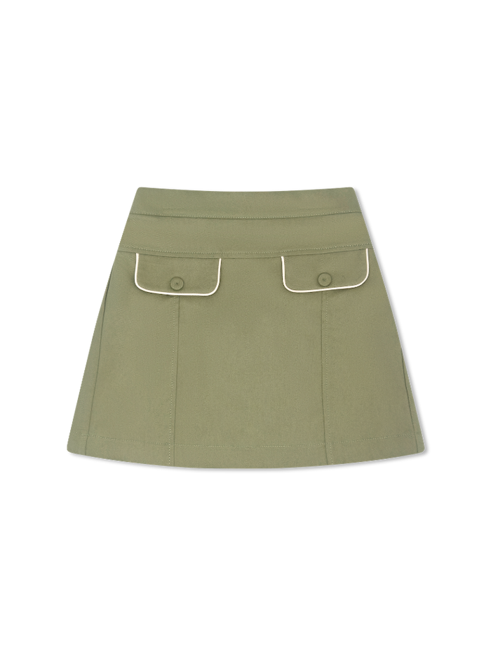 Claire Skirt - Garden Green, Cream