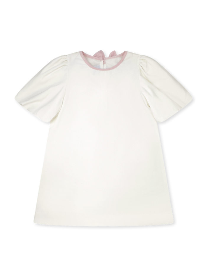Hallie Dress - Winter White Velvet