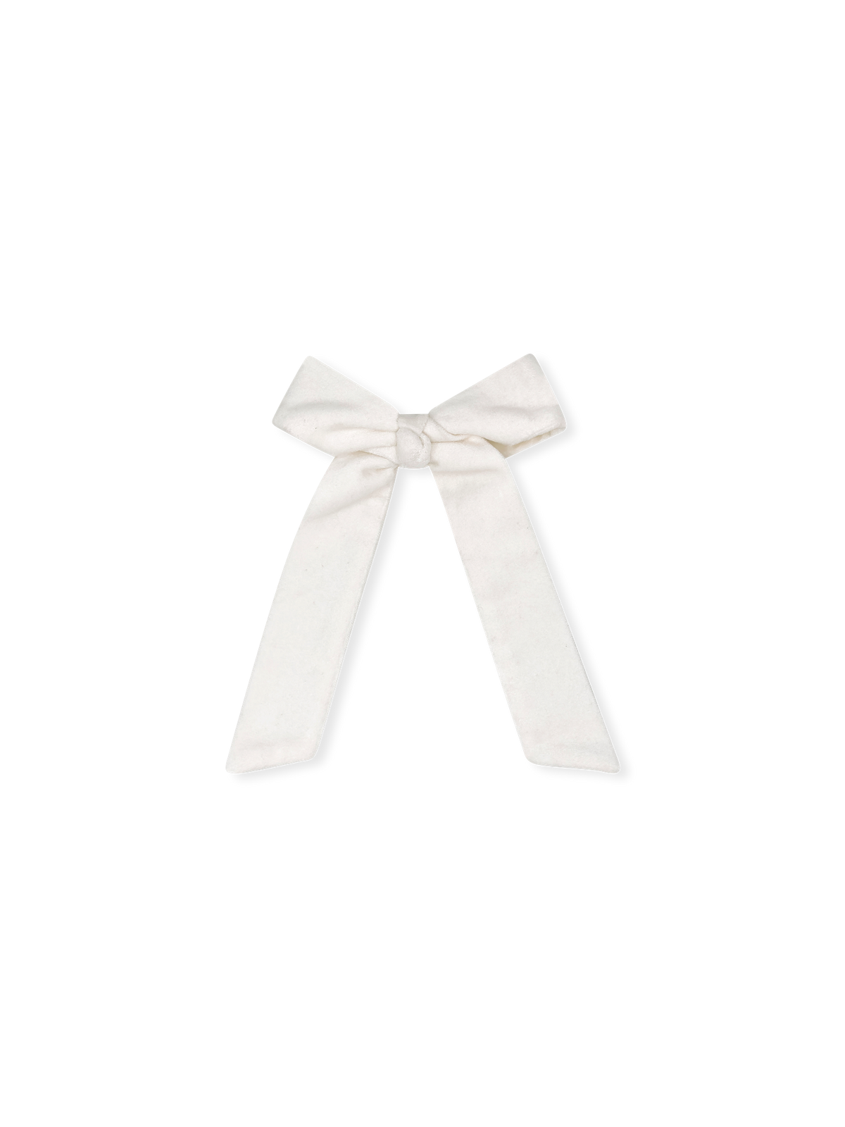 Lola Long Bow -  Winter White Velvet