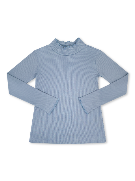 Remi Ribbed Turtleneck - Bluebird Blue