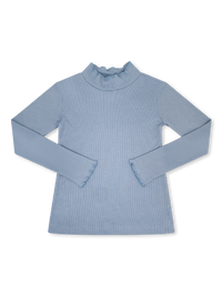 Remi Ribbed Turtleneck - Bluebird Blue