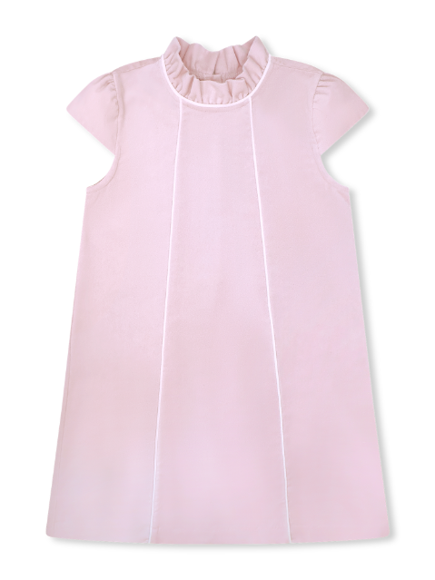 Twiggy Dress - Petite Pink Velvet, Winter White Velvet