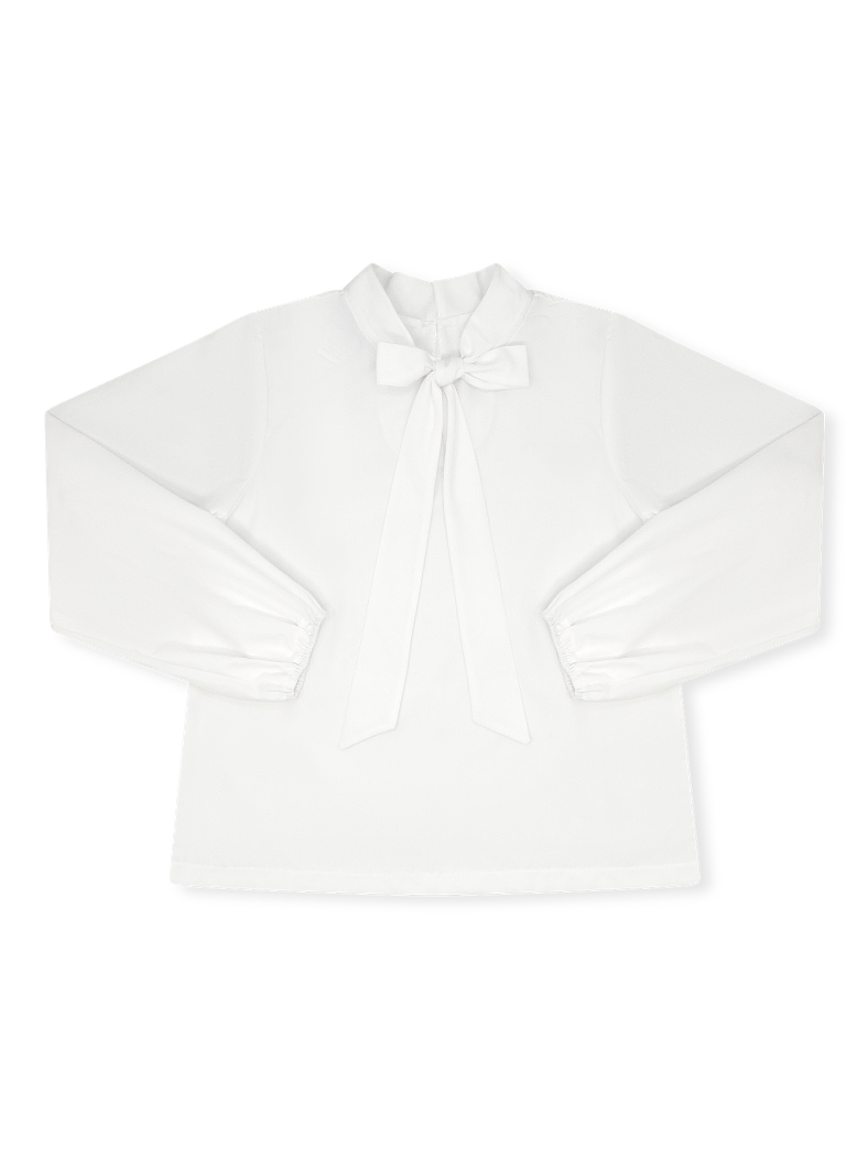 Beatrice Bow Blouse - Classic White
