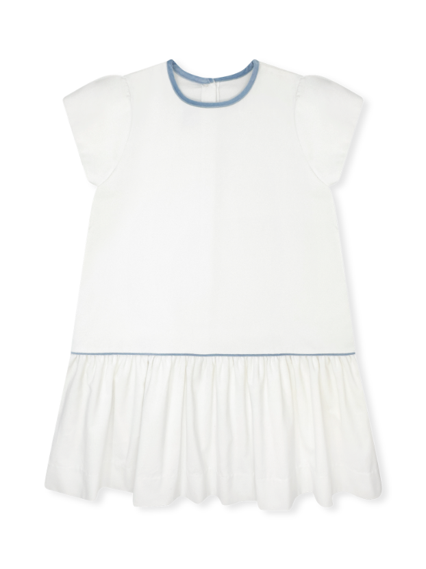 Delilah Dropwaist Dress - Winter White Velvet
