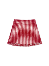Kensington Fringe Skirt - Hartford Houndstooth