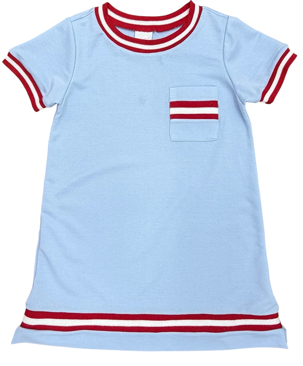 Landry Dress - Game Day Light Blue