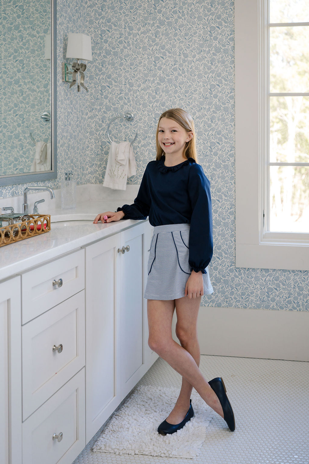 Kristen Skort - Navy Tide, Nightfall Corduroy