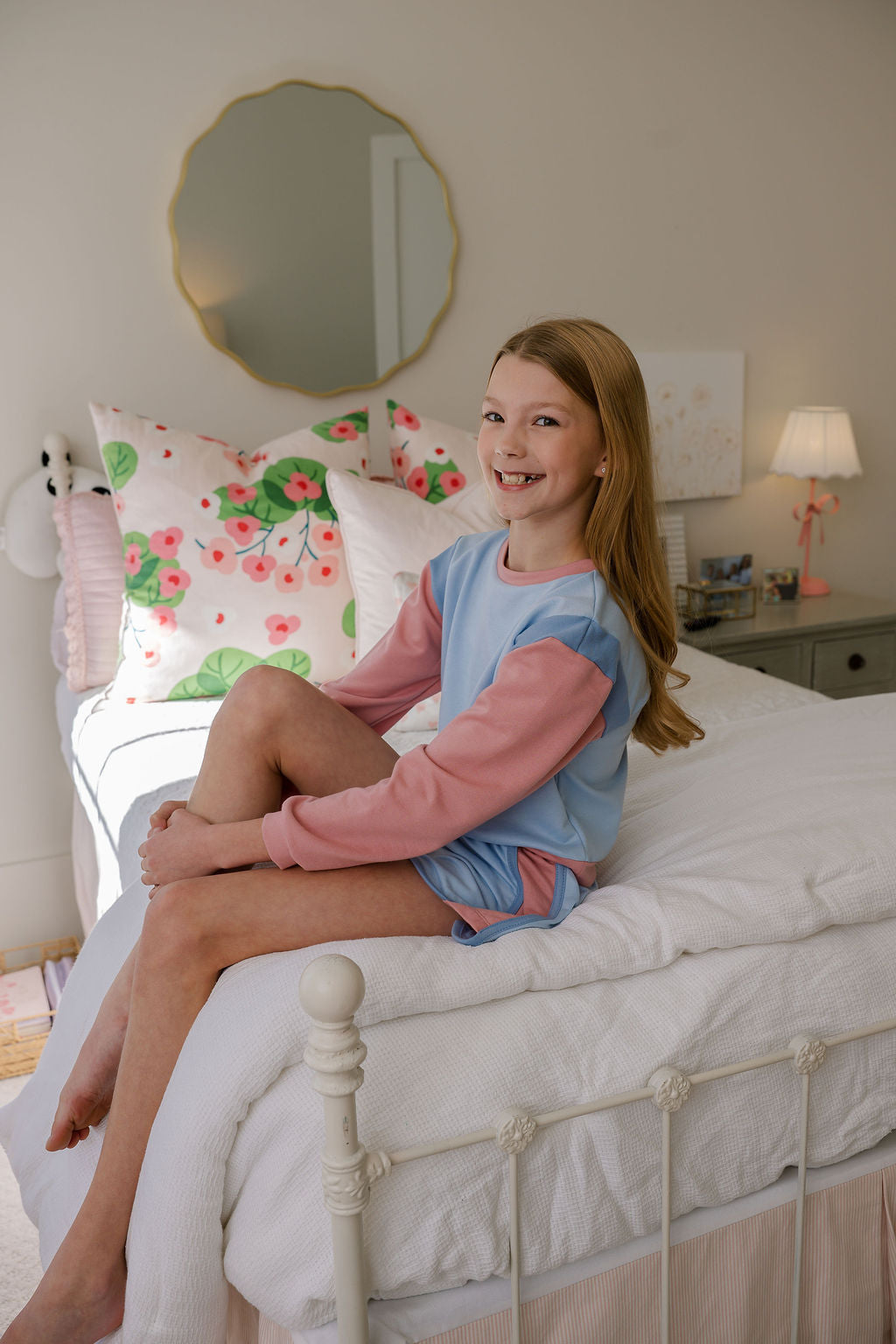 Ellie Everyday Set Long Sleeve - Lake Blue, Pembroke Pink