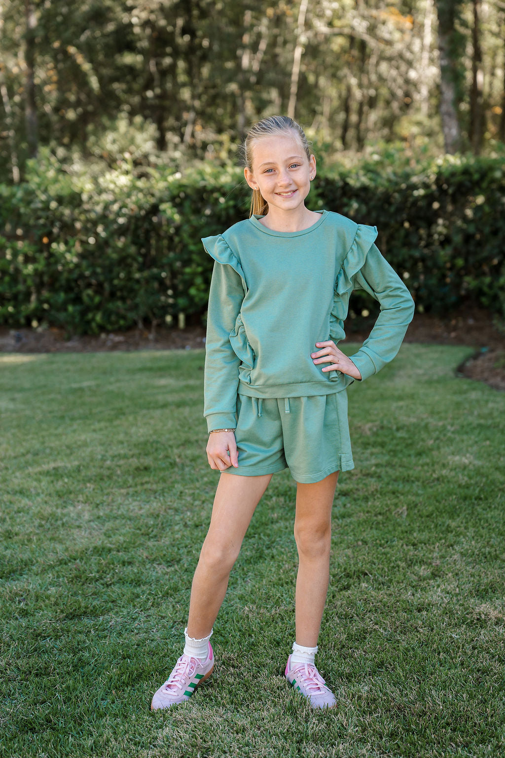 Magnolia Sweatshirt Long Sleeve - Greenfield Green