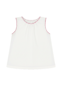 Bethany Blouse - Sterling White, Hot Pink