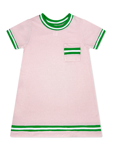Landry Dress - Primrose Pink, Green.