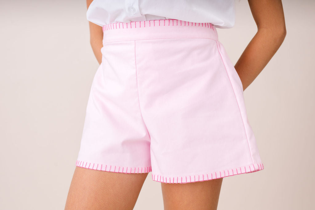 Whitney Short - Primrose Pink, Peony Pink.