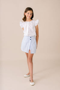 Julia Skort - Simple Blue Seersucker