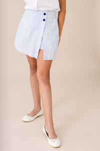 Julia Skort - Simple Blue Seersucker
