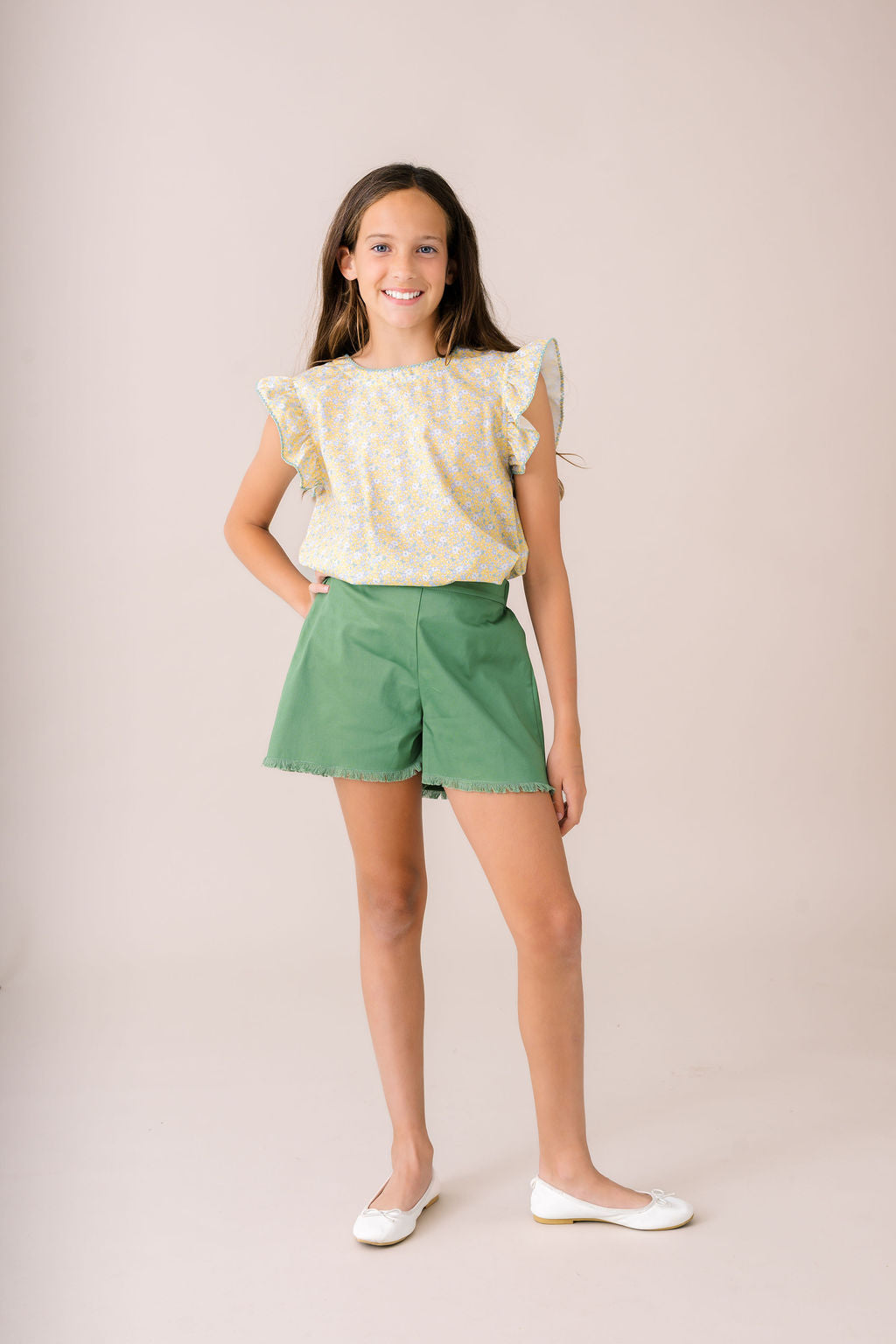 Anna Wide Leg Short - Greenville Green
