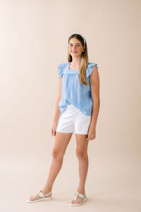 Anna Wide Leg Shorts - Sterling White