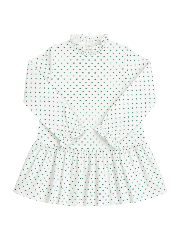 Daisy Drop Waist Dress - Mistletoe Green Swiss Dot
